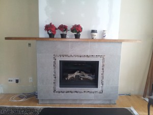 Fireplace w new tiles